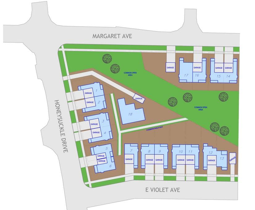 A map of the layout of an apartment complex.